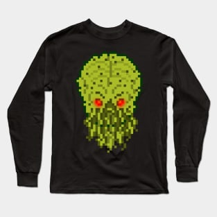 Pixel Monster Cthulhu Head Long Sleeve T-Shirt